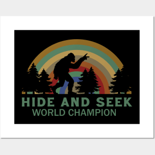 Retro Bigfoot Hide & Seek World Champion Posters and Art